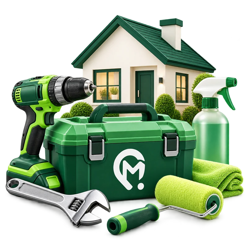 Maison, boîte à outils Mrigle et matériel de réparation, de nettoyage et de peinture